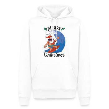 Noël en juillet - Sweat à capuche Premium bio Homme - blanc - Devant - Nico (187cm)