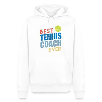 Tennis jeu de tennis entraîneur de tennis amusement - Sweat à capuche Premium bio Homme - blanc - Devant - Nico (187cm)