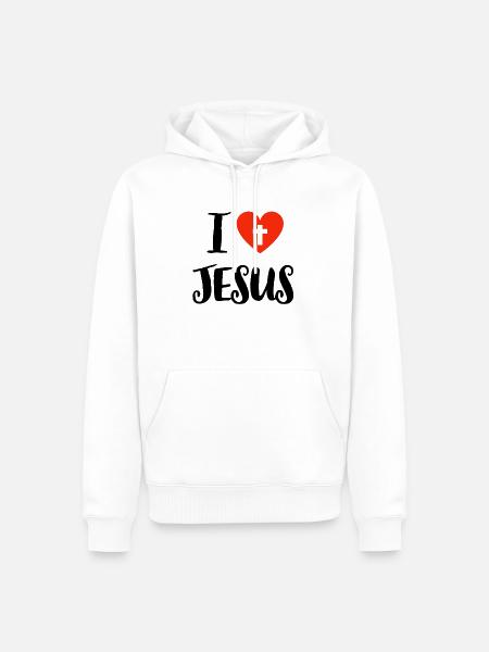 Jesus, Jesus, Jesus Christian Christian Christian - Men’s Premium Organic Hoodie - white