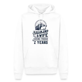 Mari et femme Partenaires de croisière 2 ans 2ème - Sweat à capuche Premium bio Homme - blanc - Devant - Nico (187cm)