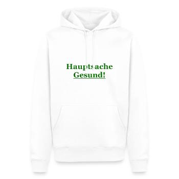 l’essentiel est un vert sain - Sweat à capuche Premium bio Homme - blanc - Devant - Nico (187cm)