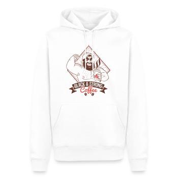 Espresso Bear - Men’s Premium Organic Hoodie - white - Front - Nico (187cm)