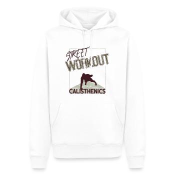 Entraînement de rue – Conception de calisténique - Sweat à capuche Premium bio Homme - blanc - Devant - Nico (187cm)