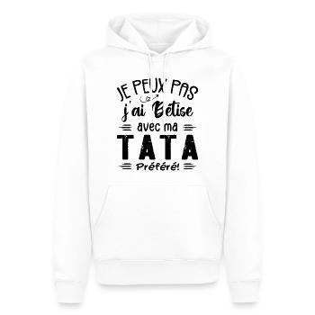 Ich kann es nicht, ich habe es mit meiner Lieblingstante vermasselt - Männer Premium Bio Hoodie - Weiß - Vorne - Nico (187cm)