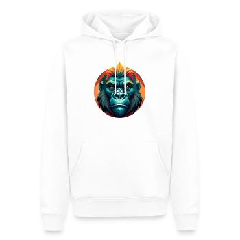 Gorilla - Männer Premium Bio Hoodie - Weiß - Vorne - Nico (187cm)