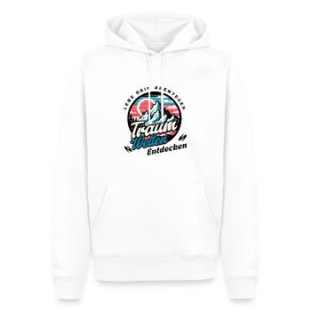 Trekking Découvrir les paysages de montagne - Sweat à capuche Premium bio Homme - blanc - Devant - Nico (187cm)