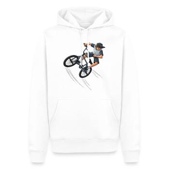 Freestyle BMX Street Artwork Trick Rider Street - Men’s Premium Organic Hoodie - white - Front - Nico (187cm)