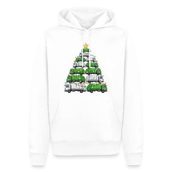 Cadeau drôle de sapin de Noël pour camion poubelle - Sweat à capuche Premium bio Homme - blanc - Devant - Nico (187cm)