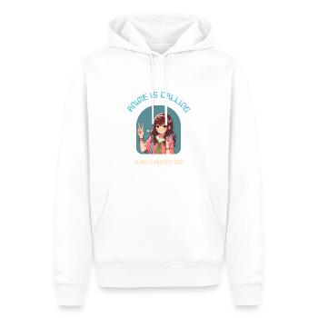 Anime Ruft: Und Ich Muss Gehen - Männer Premium Bio Hoodie - Weiß - Vorne - Nico (187cm)