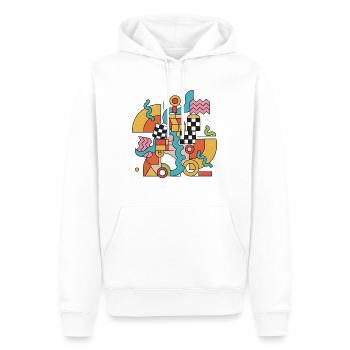 Colorful geometry in abstract style Pop Art 90s - Men’s Premium Organic Hoodie - white - Front - Nico (187cm)