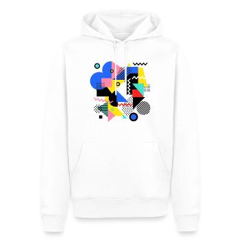 Pop Art de l’explosion géométrique des couleurs - Sweat à capuche Premium bio Homme - blanc - Devant - Nico (187cm)