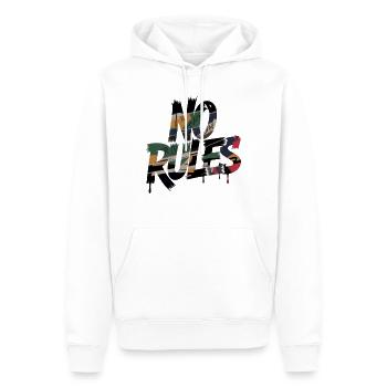 No Rules Street Art Spruch Graffiti Camouflage - Männer Premium Bio Hoodie - Weiß - Vorne - Nico (187cm)
