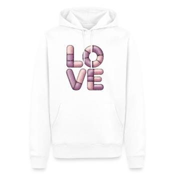 Süßes Patchwork Love für Mädchen & Teens - Männer Premium Bio Hoodie - Weiß - Vorne - Nico (187cm)