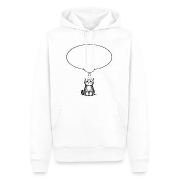Katzenbaby sitzend mit Denkblase - Männer Premium Bio Hoodie - Weiß - Vorne - Nico (187cm)