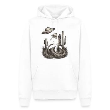 Mystère du désert de l’OVNI extraterrestre occidental Cowboy Snake - Sweat à capuche Premium bio Homme - blanc - Devant - Nico (187cm)