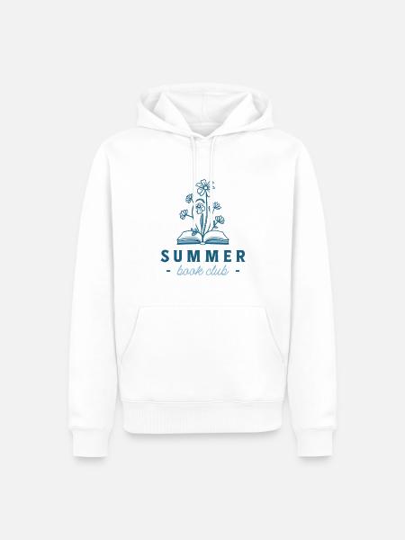 Sommer-Buchclub-Küstenästhetik - Männer Premium Bio Hoodie - Weiß
