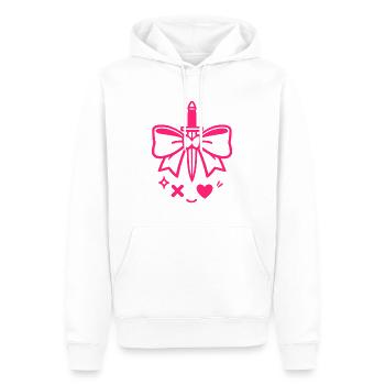 Rosa Schleife mit Dolch - Männer Premium Bio Hoodie - Weiß - Vorne - Nico (187cm)