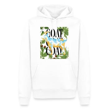 Hommage GOAT Legacy aux couleurs argentines de football - Sweat à capuche Premium bio Homme - blanc - Devant - Nico (187cm)