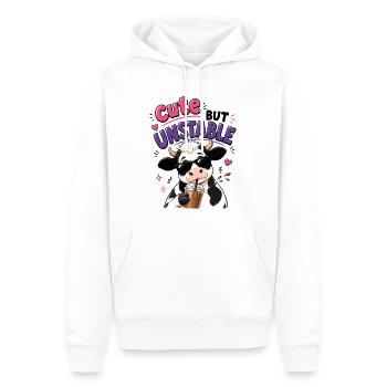 Süsse aber labile Kuh mit Eiskaffee - Männer Premium Bio Hoodie - Weiß - Vorne - Nico (187cm)