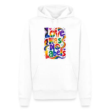 Love Has No Labels Spruch für Schwule & Lesben - Männer Premium Bio Hoodie - Weiß - Vorne - Nico (187cm)