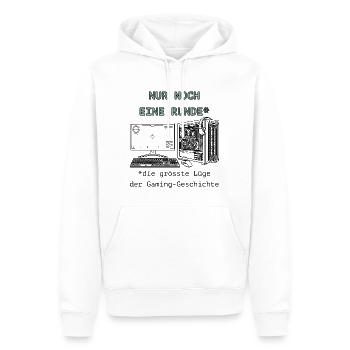 Runde3 - Männer Premium Bio Hoodie - Weiß - Vorne - Nico (187cm)
