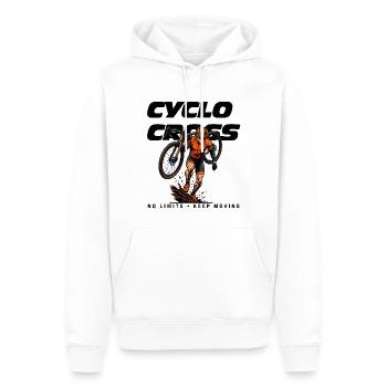 Cyclocross No Limits - Keep Moving Fahrrad T-Shirt - Männer Premium Bio Hoodie - Weiß - Vorne - Nico (187cm)