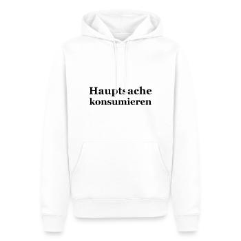 hauptsache konsumieren schwarz - Männer Premium Bio Hoodie - Weiß - Vorne - Nico (187cm)