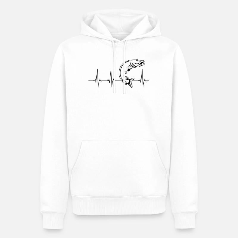 Hecht - Männer Premium Bio Hoodie - Weiß