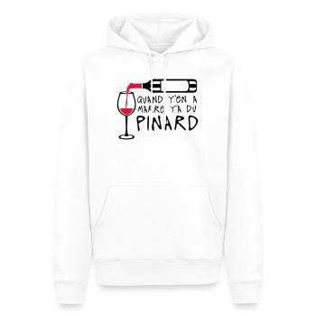 quand marre pinard bouteille vin alcool - Sweat à capuche Premium bio Homme - blanc - Devant - Nico (187cm)