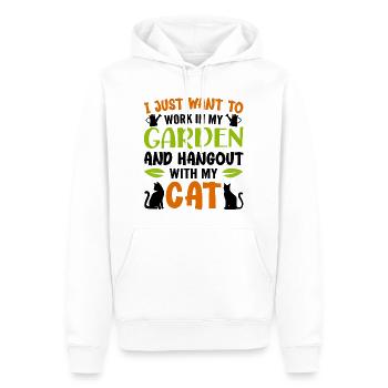 I Just Want Work In My Garden And Hangout My Cats - Sweat à capuche Premium bio Homme - blanc - Devant - Nico (187cm)