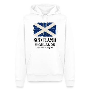 Scotland Flag - Vintage Look - Männer Premium Bio Hoodie - Weiß - Vorne - Nico (187cm)