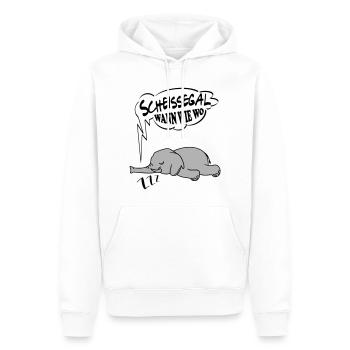 Scheissegal wann wo wie Elefant Ingnorant Nein Nö - Männer Premium Bio Hoodie - Weiß - Vorne - Nico (187cm)