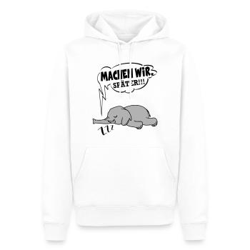 Machen wir später Nein Nö Chef - Männer Premium Bio Hoodie - Weiß - Vorne - Nico (187cm)