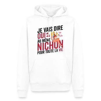 Junggesellenabschied gleiche Titte für das ganze Leben Zukunft Bräutigam - Männer Premium Bio Hoodie - Weiß - Vorne - Nico (187cm)