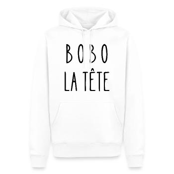 bobo la tête - Sweat à capuche Premium bio Homme - blanc - Devant - Nico (187cm)