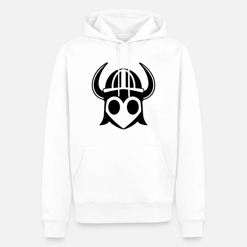 Guerrier Casque de viking - Sweat à capuche Premium bio Homme - blanc