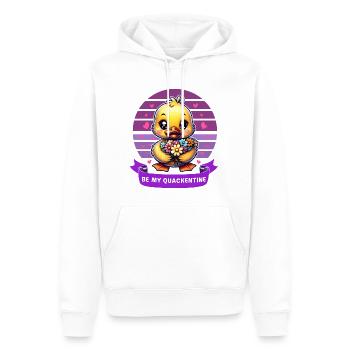 Charming Cartoon Duck Holding Flowers Valentines - Men’s Premium Organic Hoodie - white - Front - Nico (187cm)