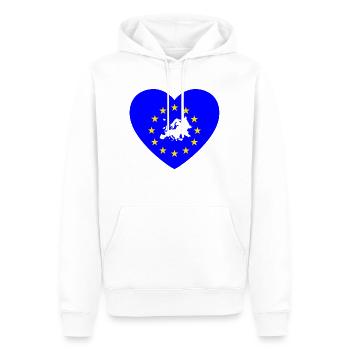 Europe Love Heart - Men’s Premium Organic Hoodie - white - Front - Nico (187cm)