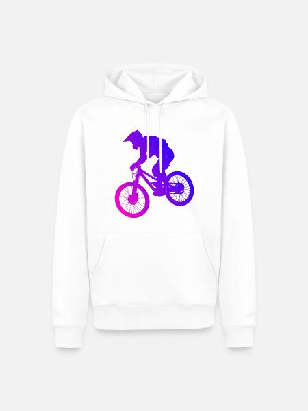 Herren Damen MTB Mountainbike Mountainbiker - Männer Premium Bio Hoodie - Weiß
