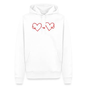 L’amour est l’amour Mariages dans l’amour Amoureux - Sweat à capuche Premium bio Homme - blanc - Devant - Nico (187cm)