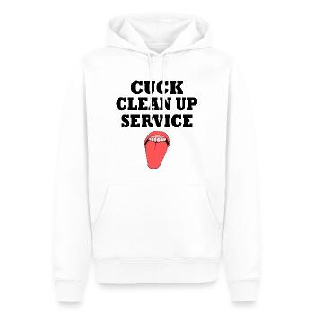 Cuckold cuck clean up service - Männer Premium Bio Hoodie - Weiß - Vorne - Nico (187cm)