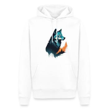 Wolf im Wald - Männer Premium Bio Hoodie - Weiß - Vorne - Nico (187cm)
