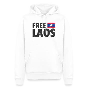 Libérez le Laos : Soutenez la liberté du Laos - Sweat à capuche Premium bio Homme - blanc - Devant - Nico (187cm)