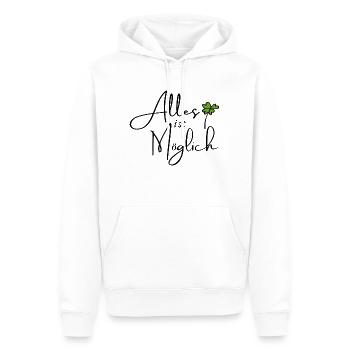 Alles ist möglich - Männer Premium Bio Hoodie - Weiß - Vorne - Nico (187cm)