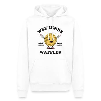Wochenenden sind für Waffeln - Männer Premium Bio Hoodie - Weiß - Vorne - Nico (187cm)