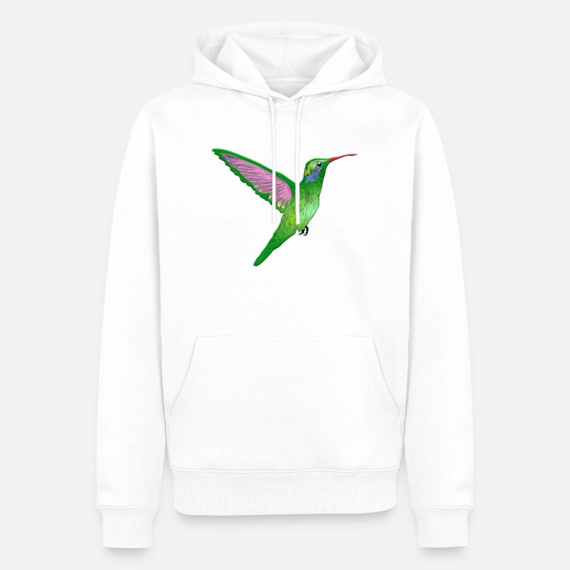 Kolibri - Männer Premium Bio Hoodie - Weiß