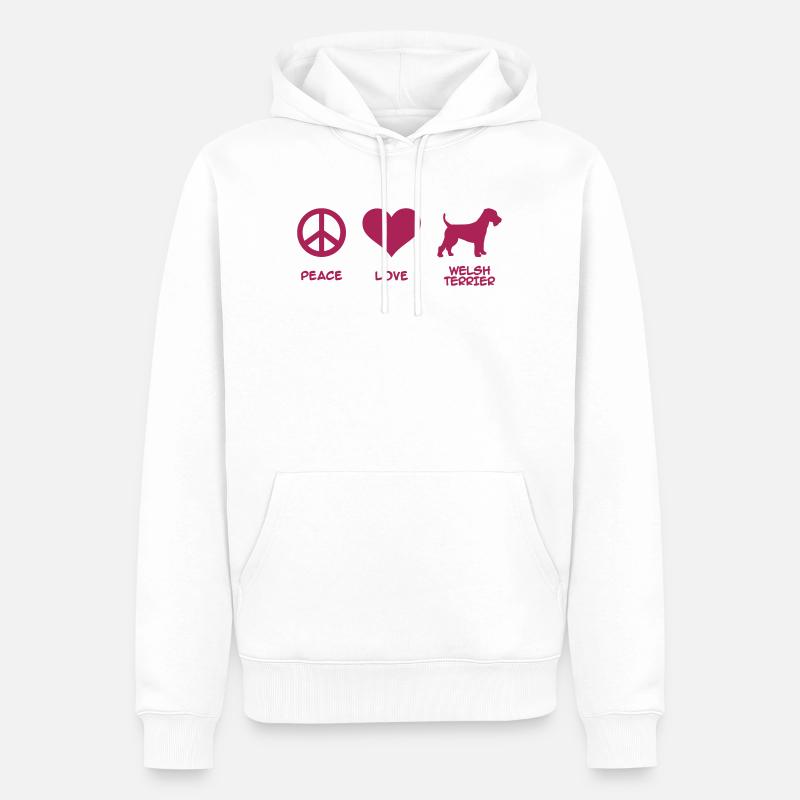 Welsh Terrier - Sweat à capuche Premium bio Homme - blanc