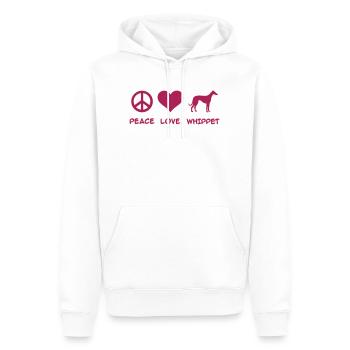 Whippet - Männer Premium Bio Hoodie - Weiß - Vorne - Nico (187cm)