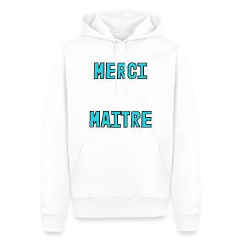 MEISTER. VIELEN DANK. DANKE, MEISTER. MEISTER. MEISTER-GESCHENK - Männer Premium Bio Hoodie - Weiß - Vorne - Nico (187cm)