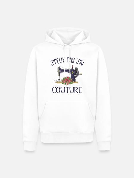Je Peux Pas J'ai Couture - Sweat à capuche Premium bio Homme - blanc